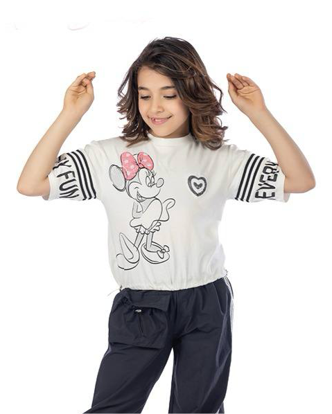 Girls T-Shirt  (Off-White)