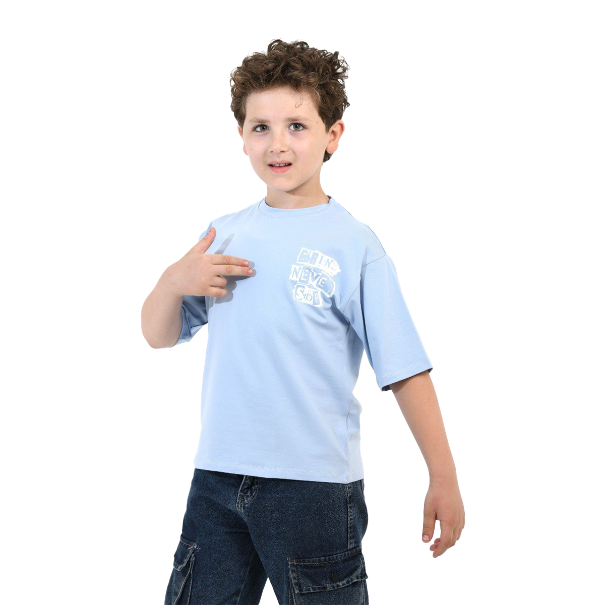 Boys T-Shirt 100% cotton (Sky Blue)