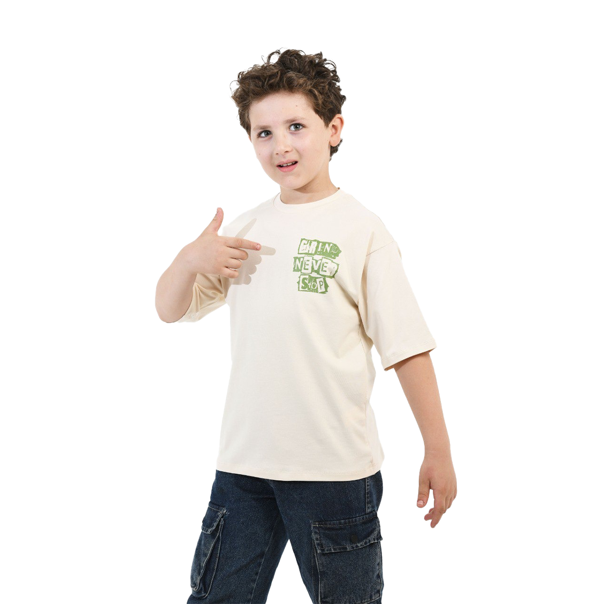 Boys T-Shirt 100% cotton (Ecru)