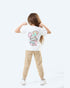Girls Cartoon Graphic T-Shirt & Jogger Pants Set | Beige - Remint Kids Fashion