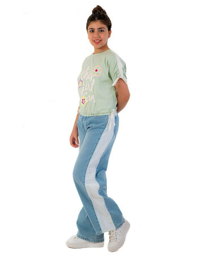 Girls Jeans Pants (Light Wash)