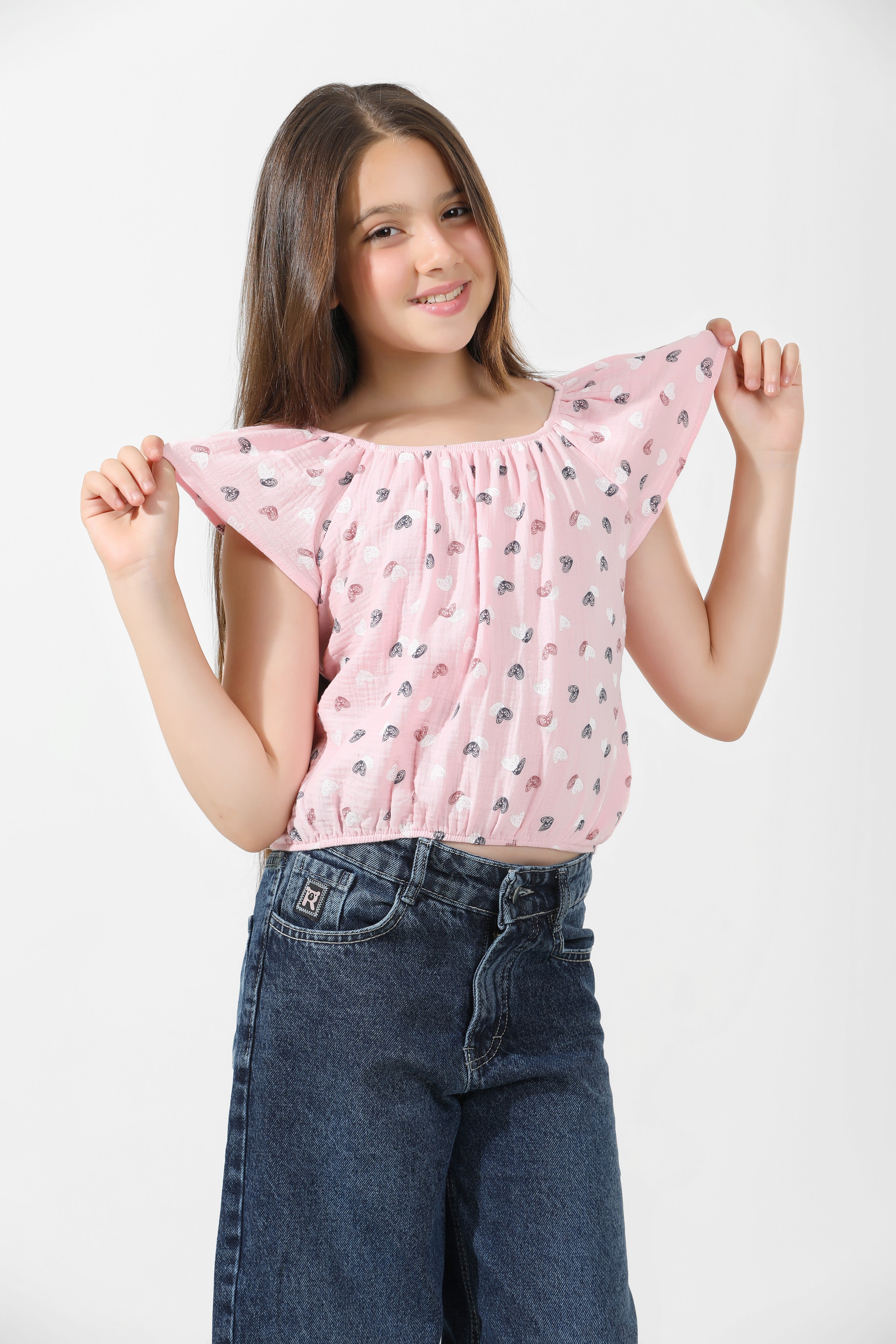 Girls T-Shirt 100% cotton  (Rose Pink)