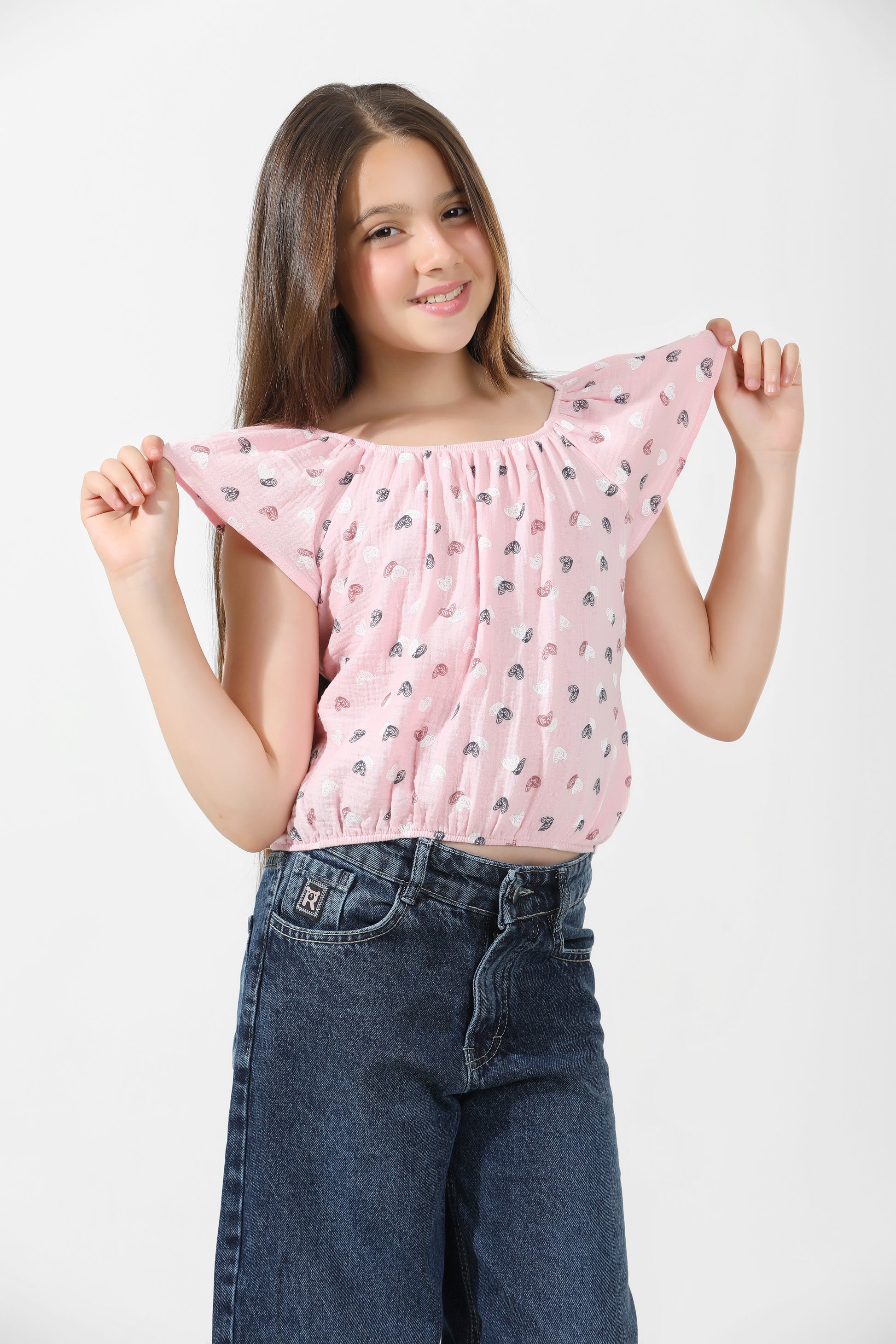 Girls T-Shirt 100% cotton  (Rose Pink)