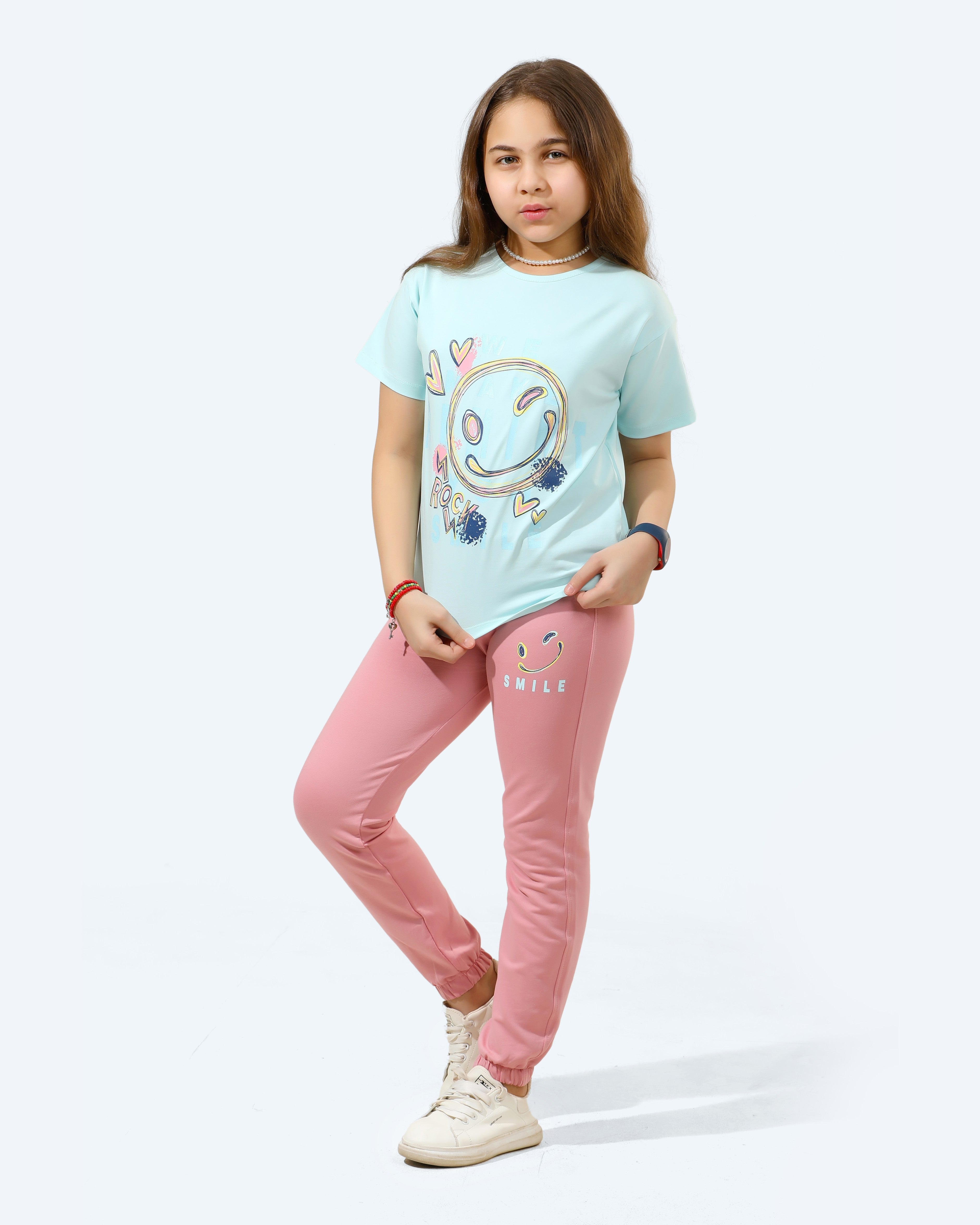 Girl's Pajamas 100% cotton  (Aqua)