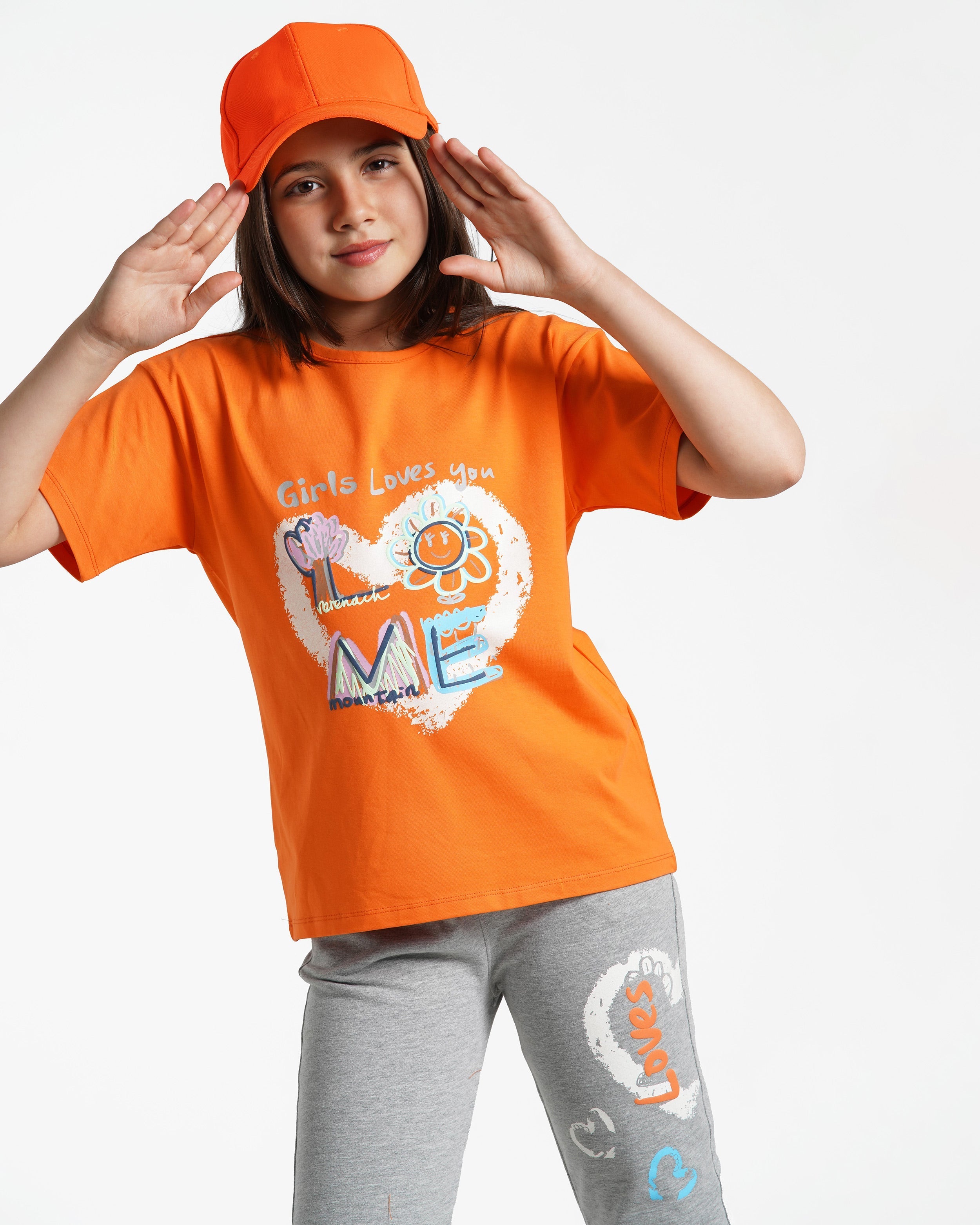 Girls Printed T-Shirt & Jogger Set