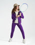 Girls 3-Piece Hoodie Jogger Set with Smile Print | Purple - Remint Kids Fashion
