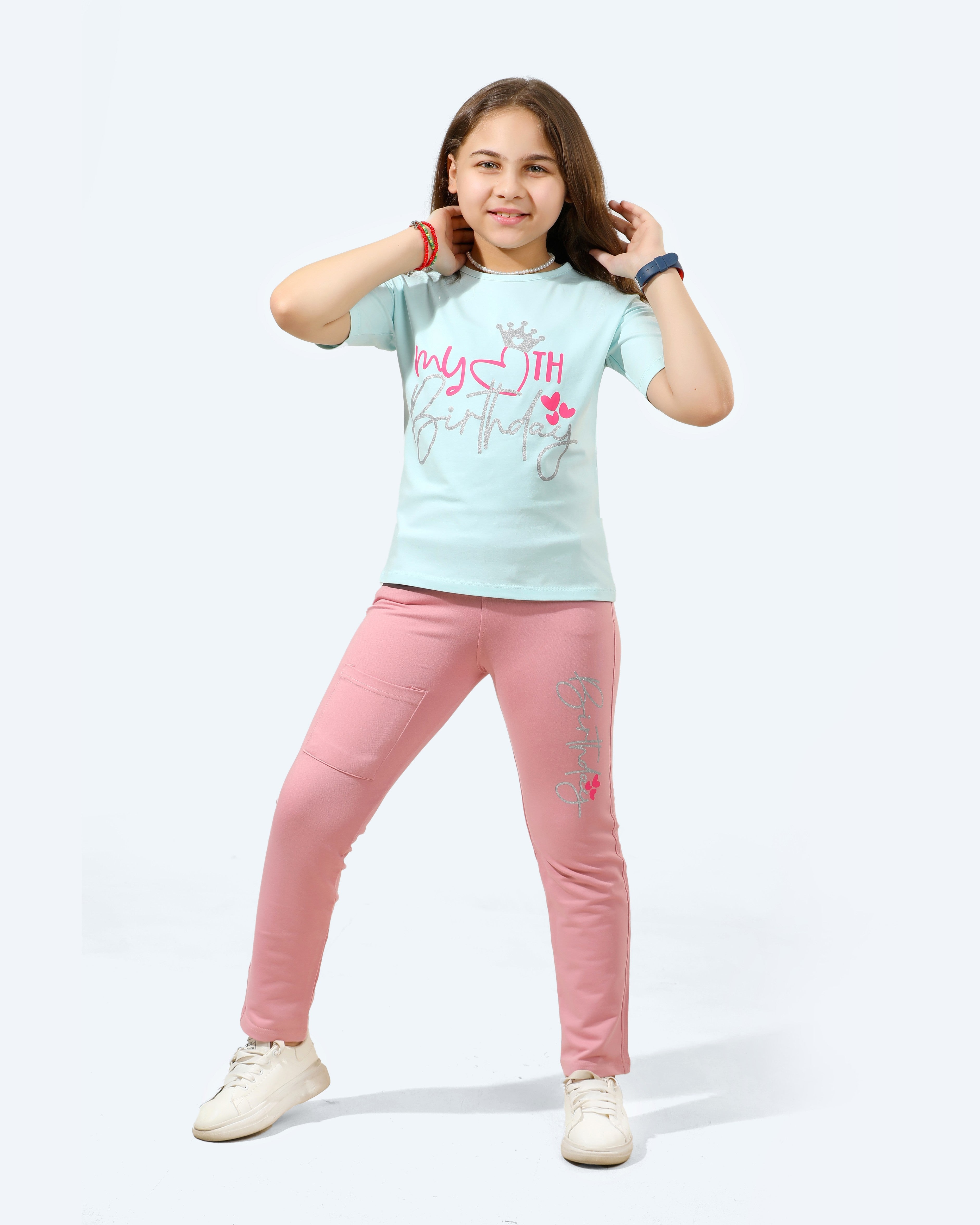 Girl's Pajamas 100% cotton  (Aqua)