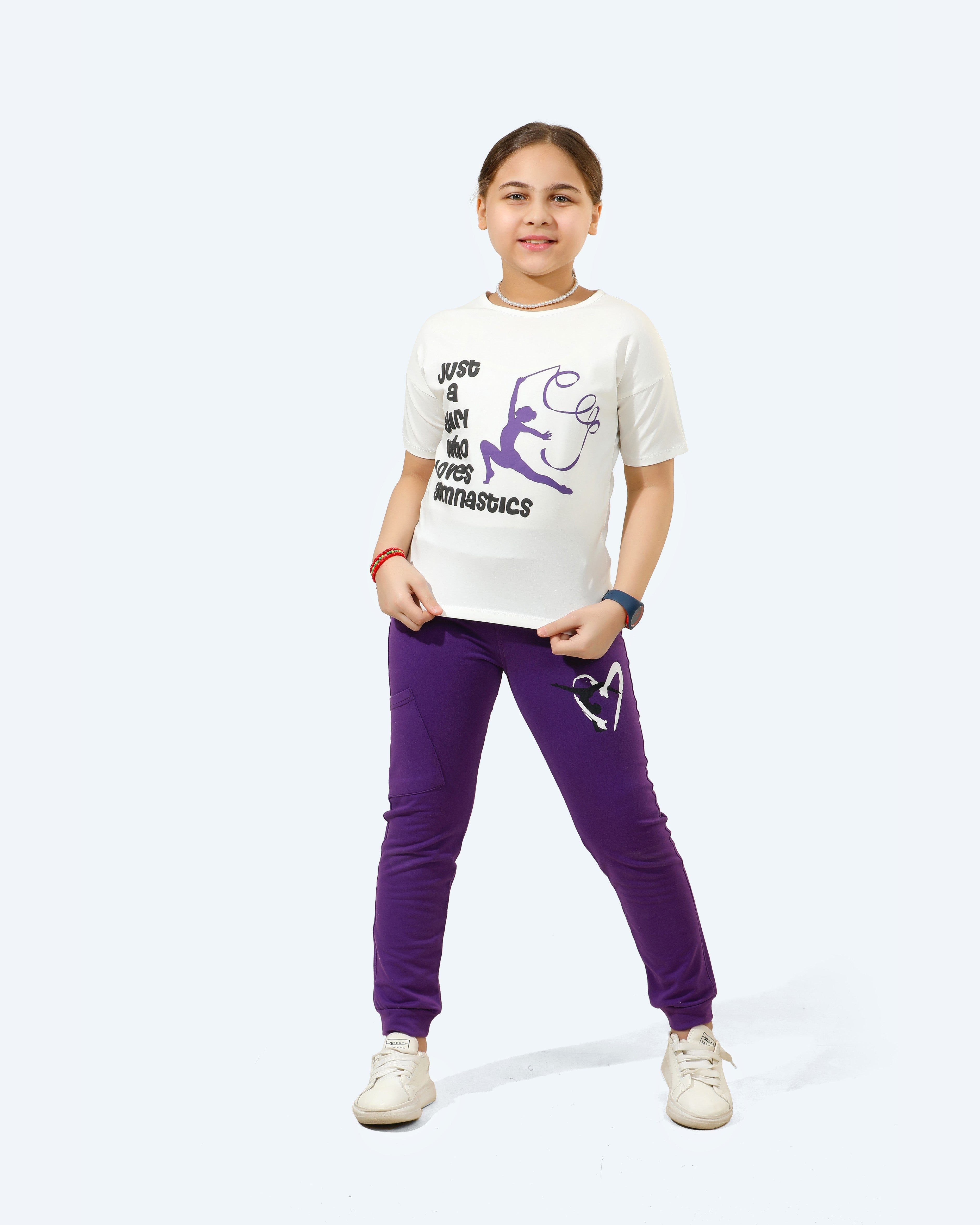 Girl's Pajamas 100% cotton  (Off-White)