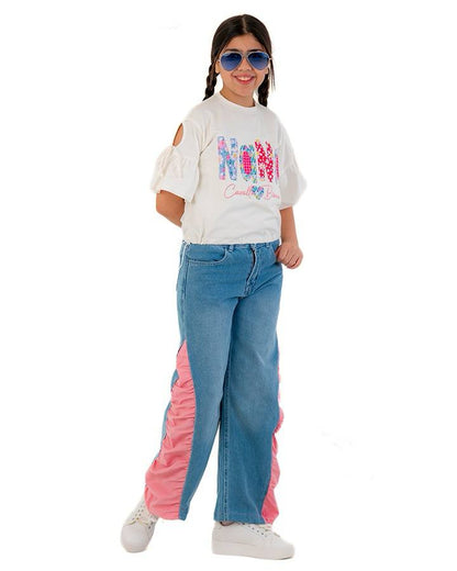 Girls T-Shirt  (Off-White)