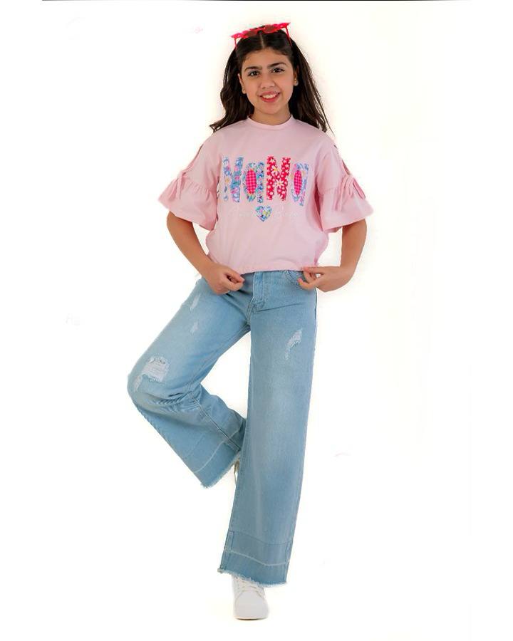 Girls T-Shirt  (Rose Pink)