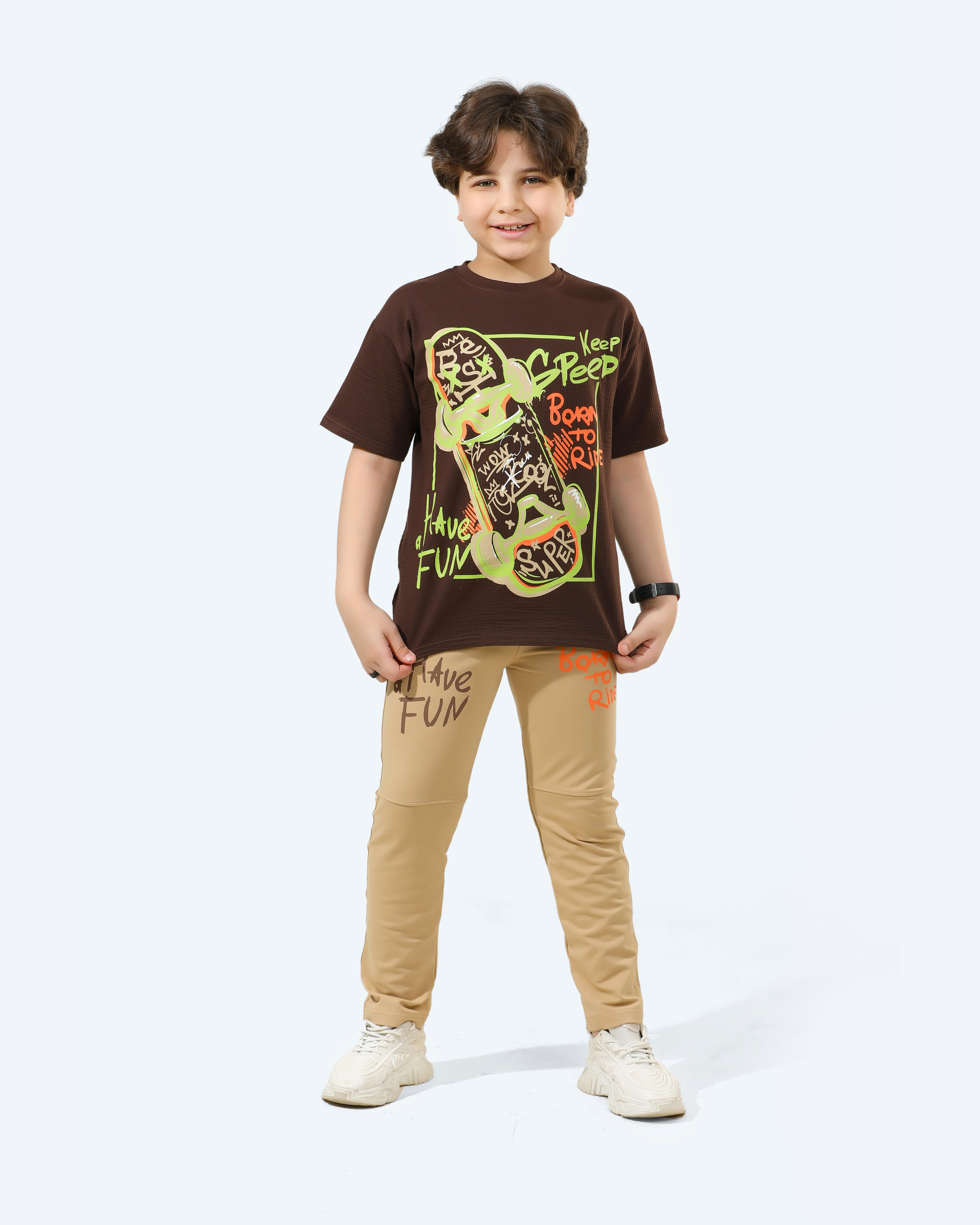Boy's Pajamas 100% cotton (Brown)