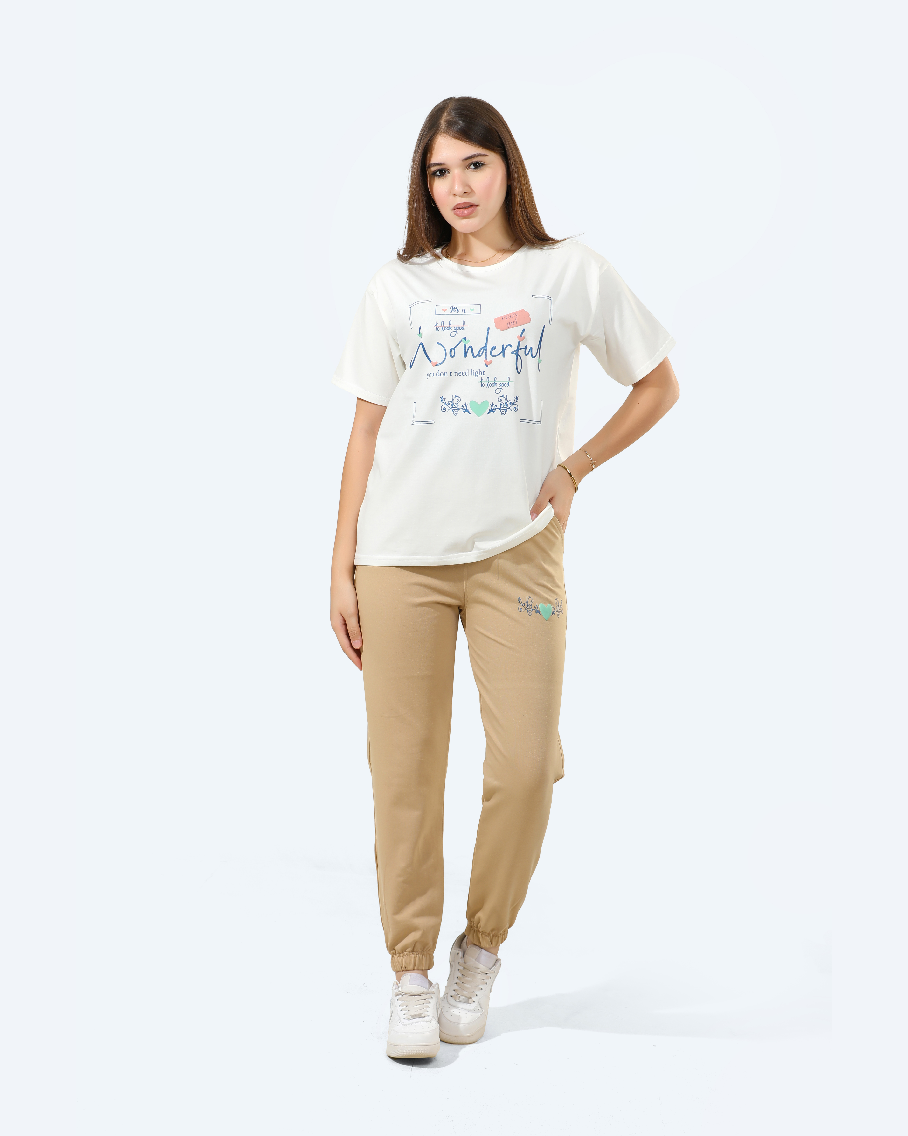 Girls Pajamas 100% cotton (Off-White)
