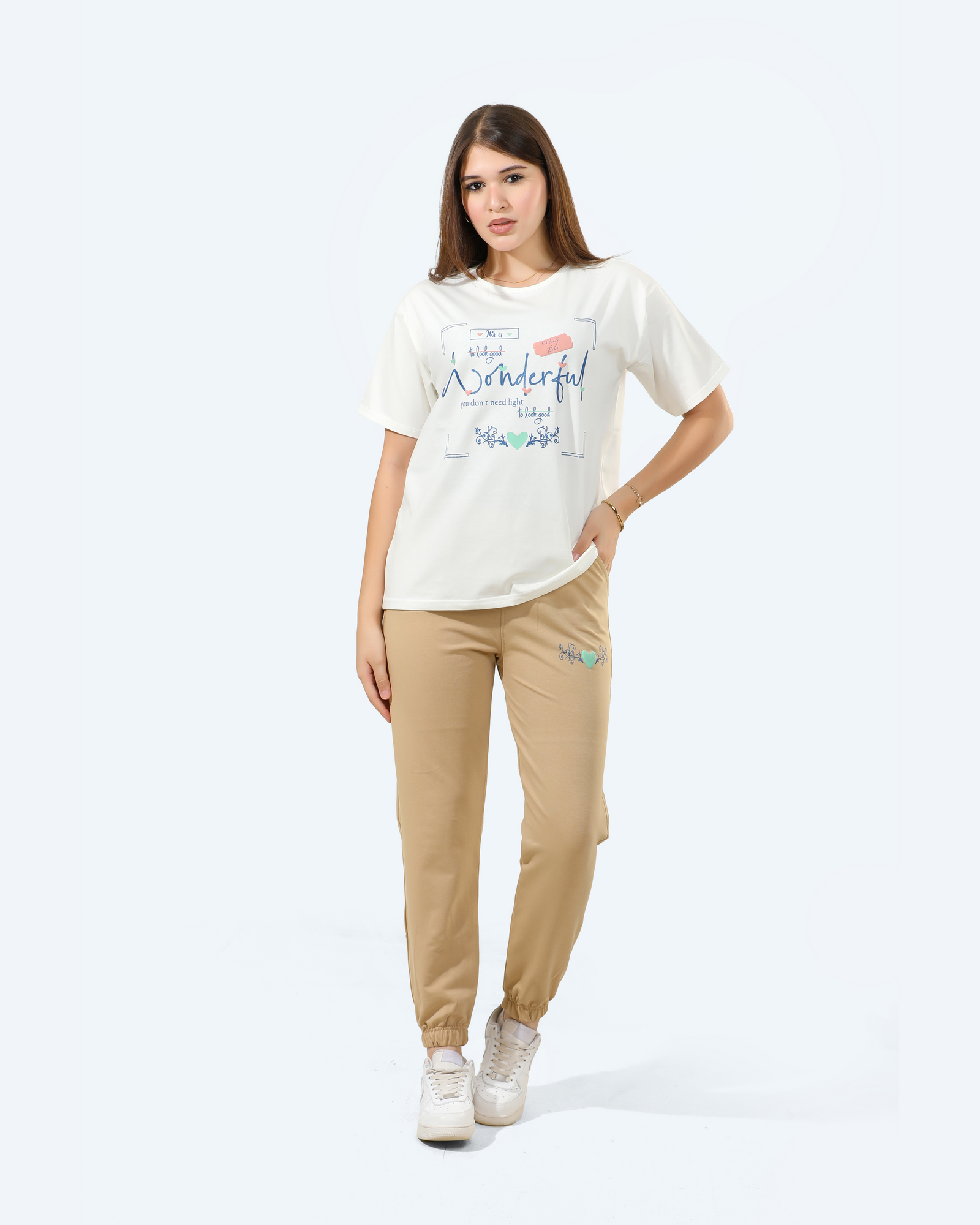 Girls Pajamas 100% cotton (Off-White)