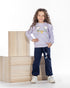 Girls Cotton Sweatshirt & Jogger Set | Lavender - Remint Kids Fashion