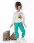 Girls Cotton Sweatshirt & Jogger Set | White - Remint Kids Fashion