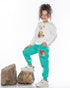 Girls Cotton Sweatshirt & Jogger Set | White - Remint Kids Fashion
