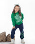 Girls Cotton Sweatshirt & Jogger Set | Green - Remint Kids Fashion