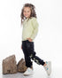 Girls Cotton Sweatshirt & Jogger Set | Light Green - Remint Kids Fashion
