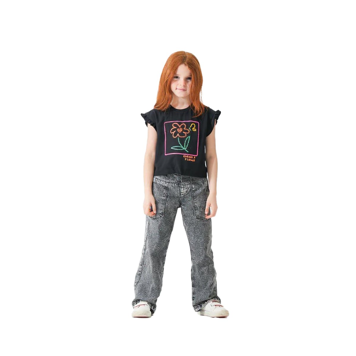 Girls T-Shirt 100% cotton  (Black)
