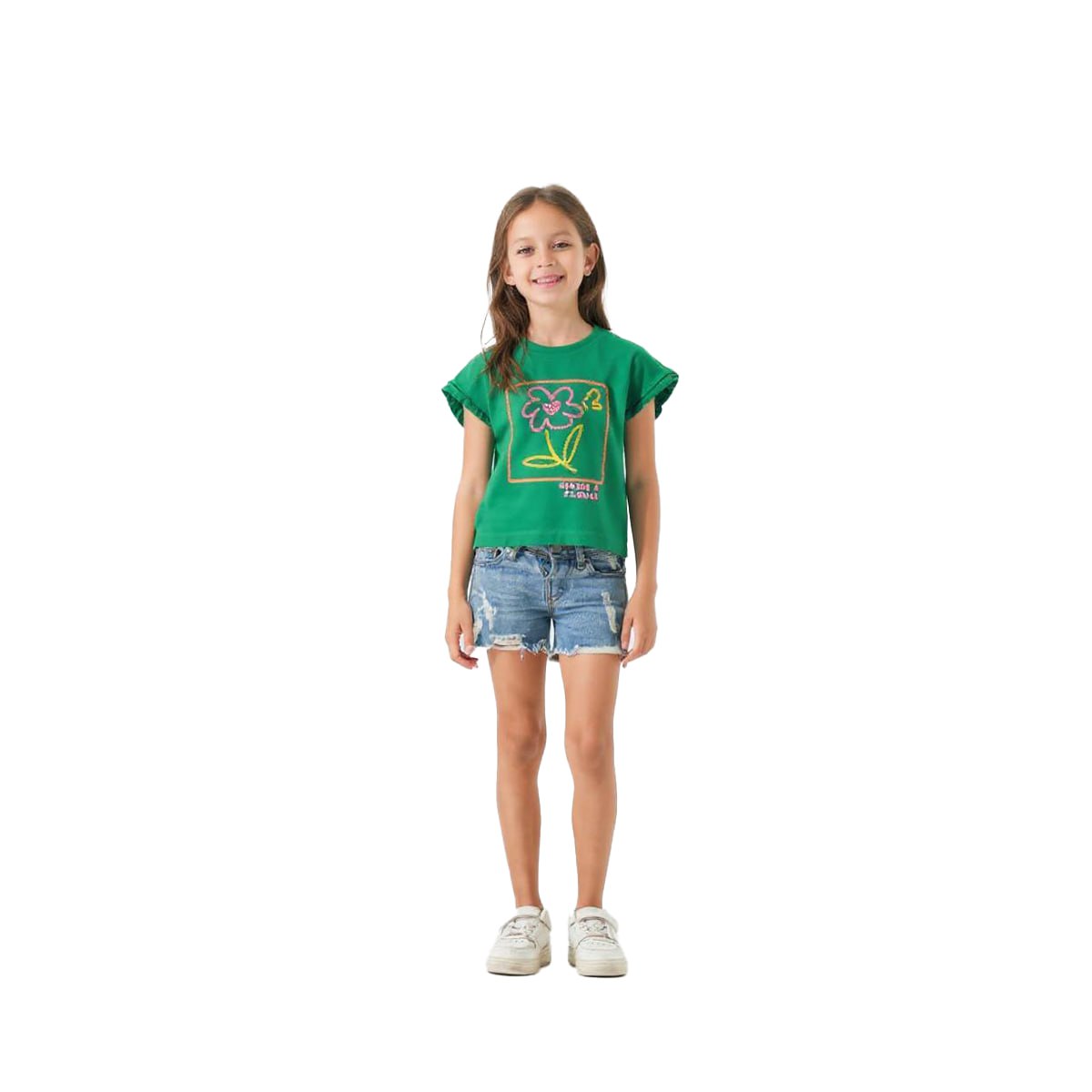 Girls T-Shirt 100% cotton  (Green)