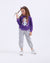 Girls Cotton Sweatshirt & Jogger Set | Purple - Remint Kids Fashion