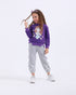 Girls Cotton Sweatshirt & Jogger Set | Purple - Remint Kids Fashion