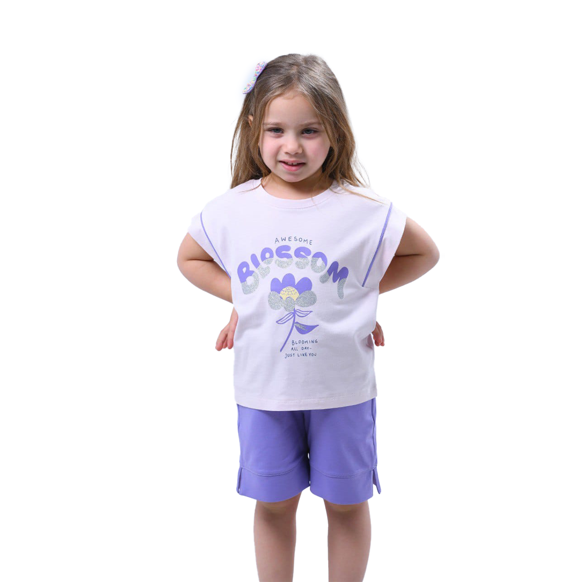 Girls Set 100% cotton  (Light Lilac)