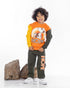 Boys Cotton Sweatshirt & Jogger Set | Orange - Remint Kids Fashion