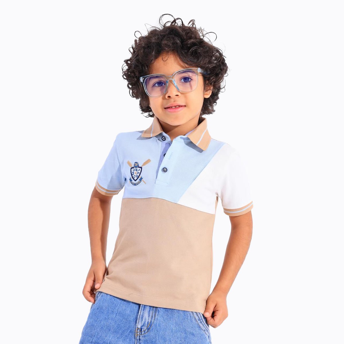 Boys Polo T-Shirt 100% cotton (Beige)