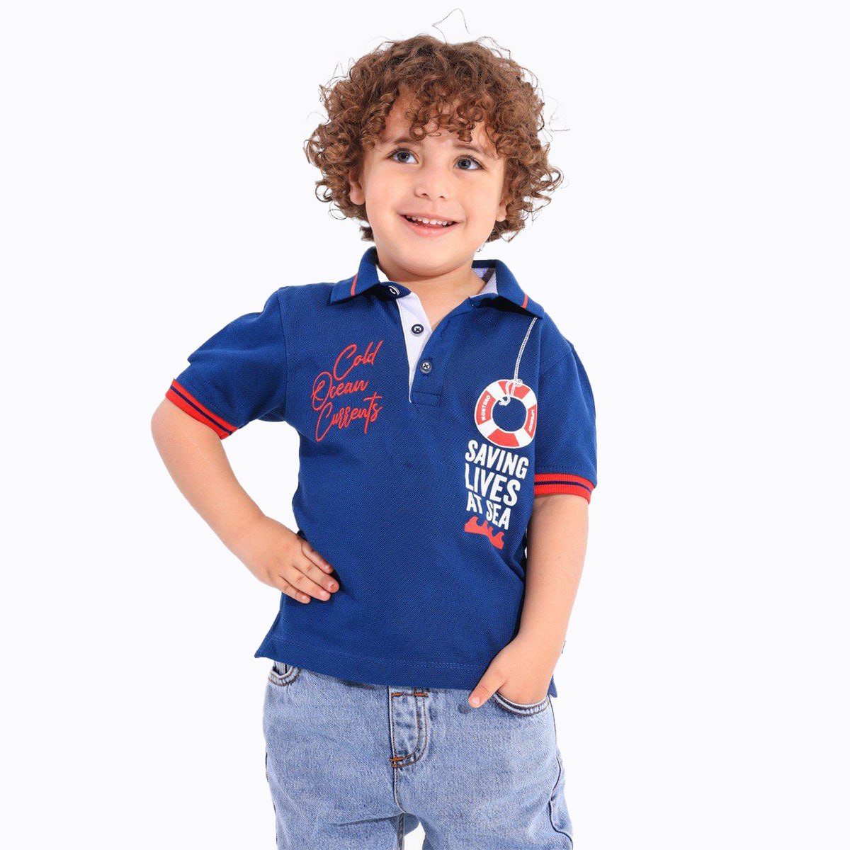 Boys Polo T-Shirt 100% cotton (Dark Blue)