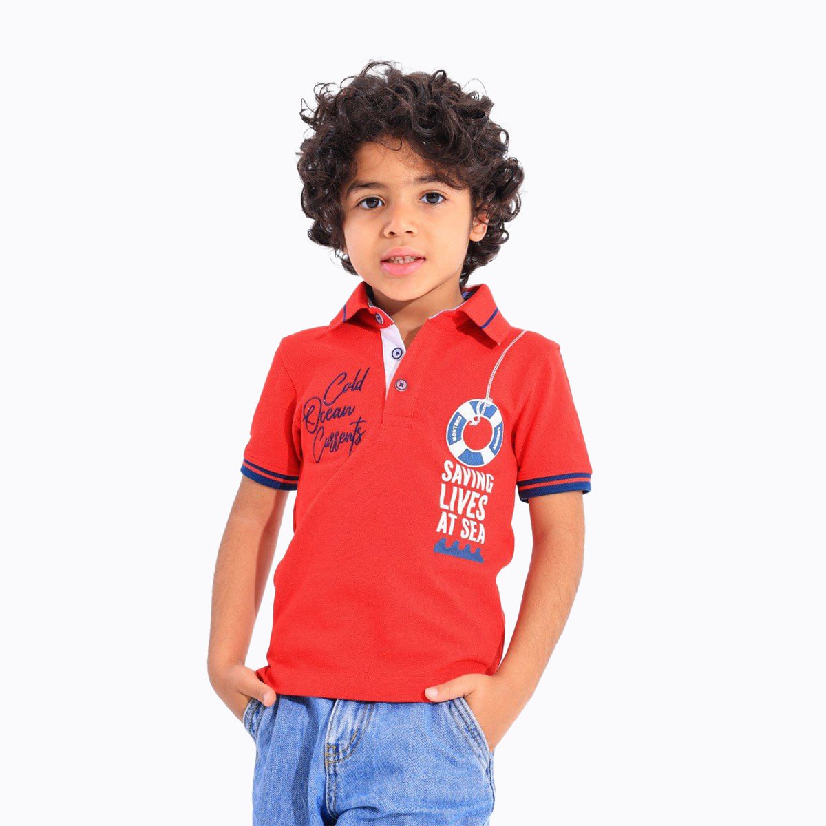 Boys Polo T-Shirt 100% cotton (Red)