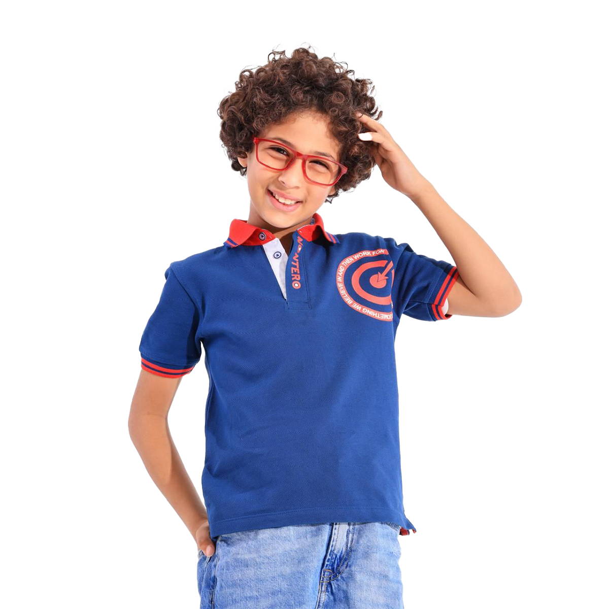 Boys Polo T-Shirt 100% cotton (Dark Blue)
