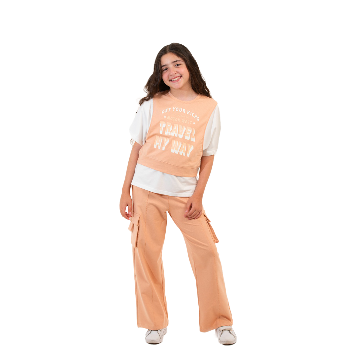 Girls Pajama 100% cotton (Apricot )