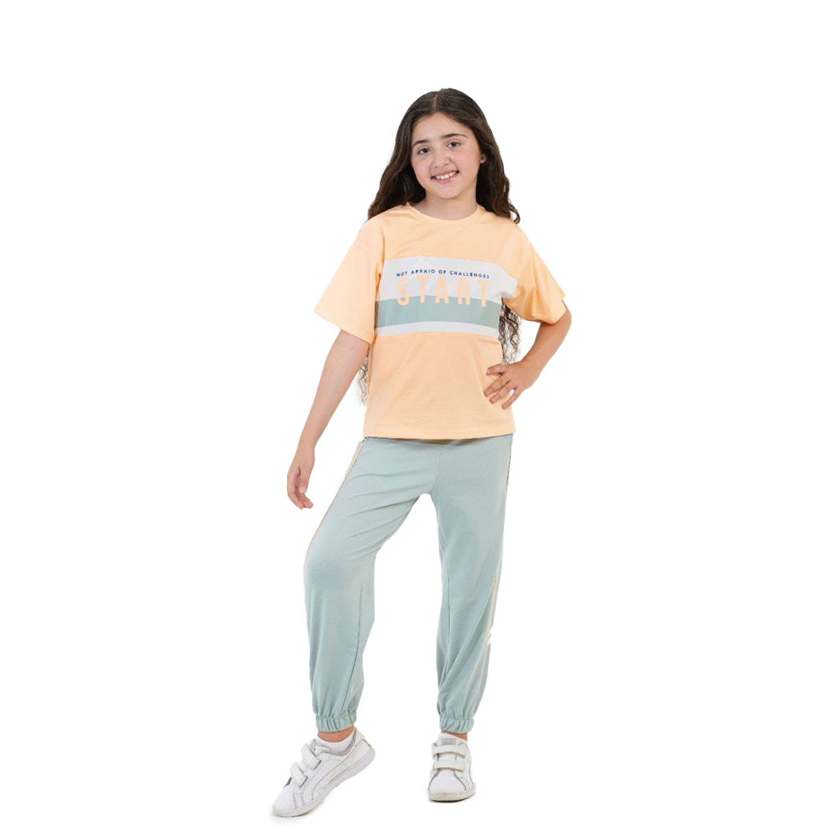 Girls Pajama 100% cotton (Apricot )