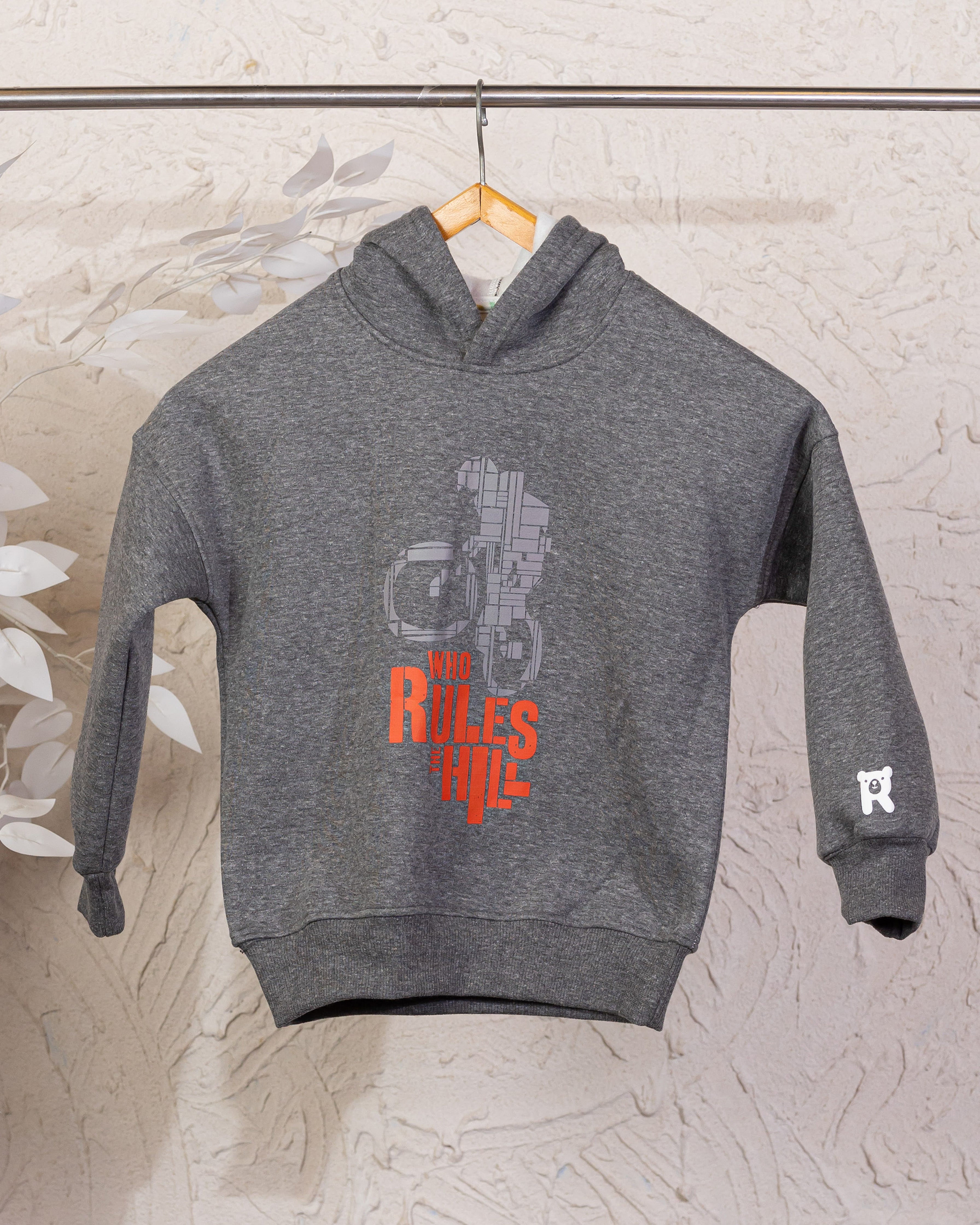 Cozy Graphic Hoodie | Grey - Remint Kids Fashion