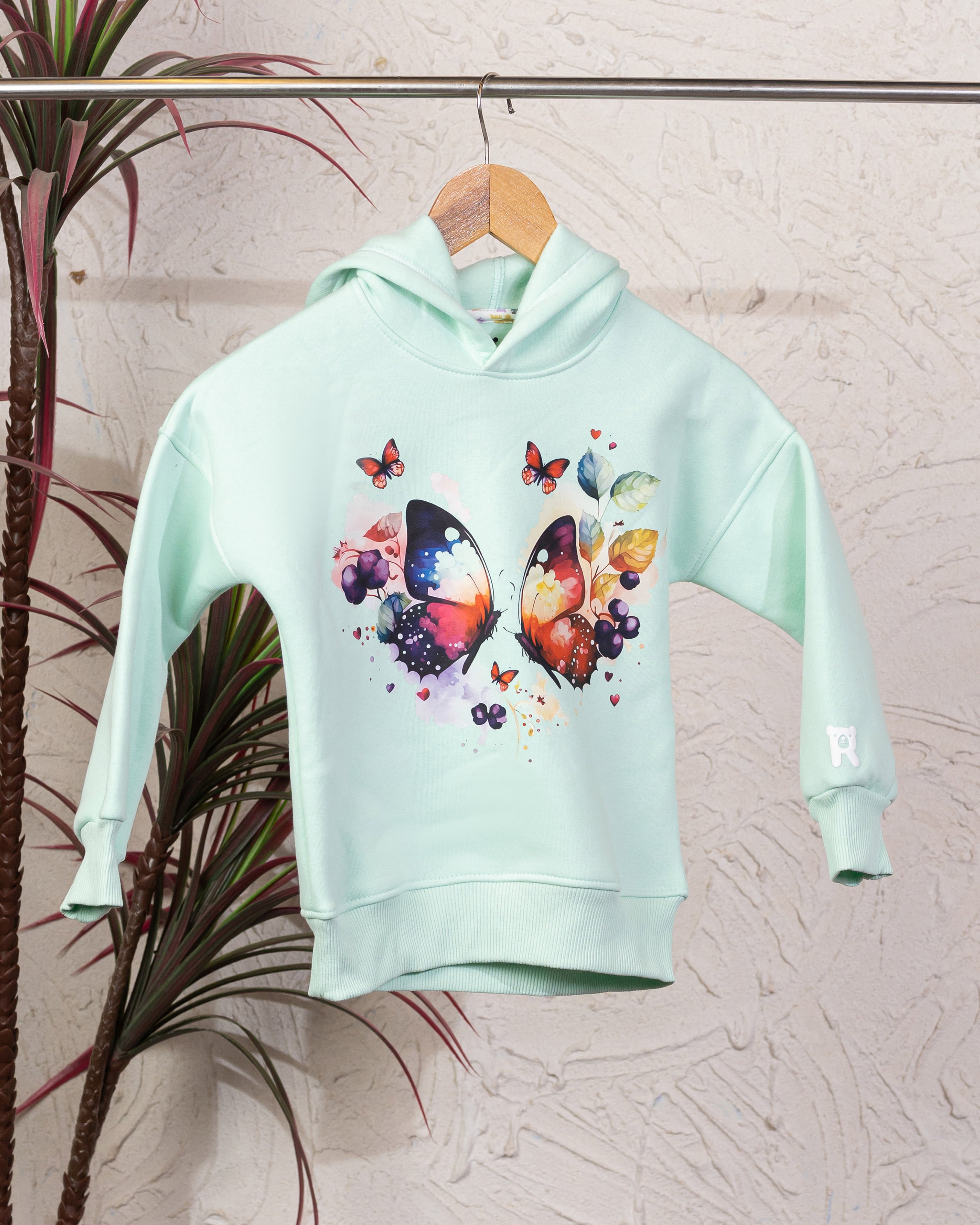 Cozy Graphic Hoodie | Aqua - Remint Kids Fashion
