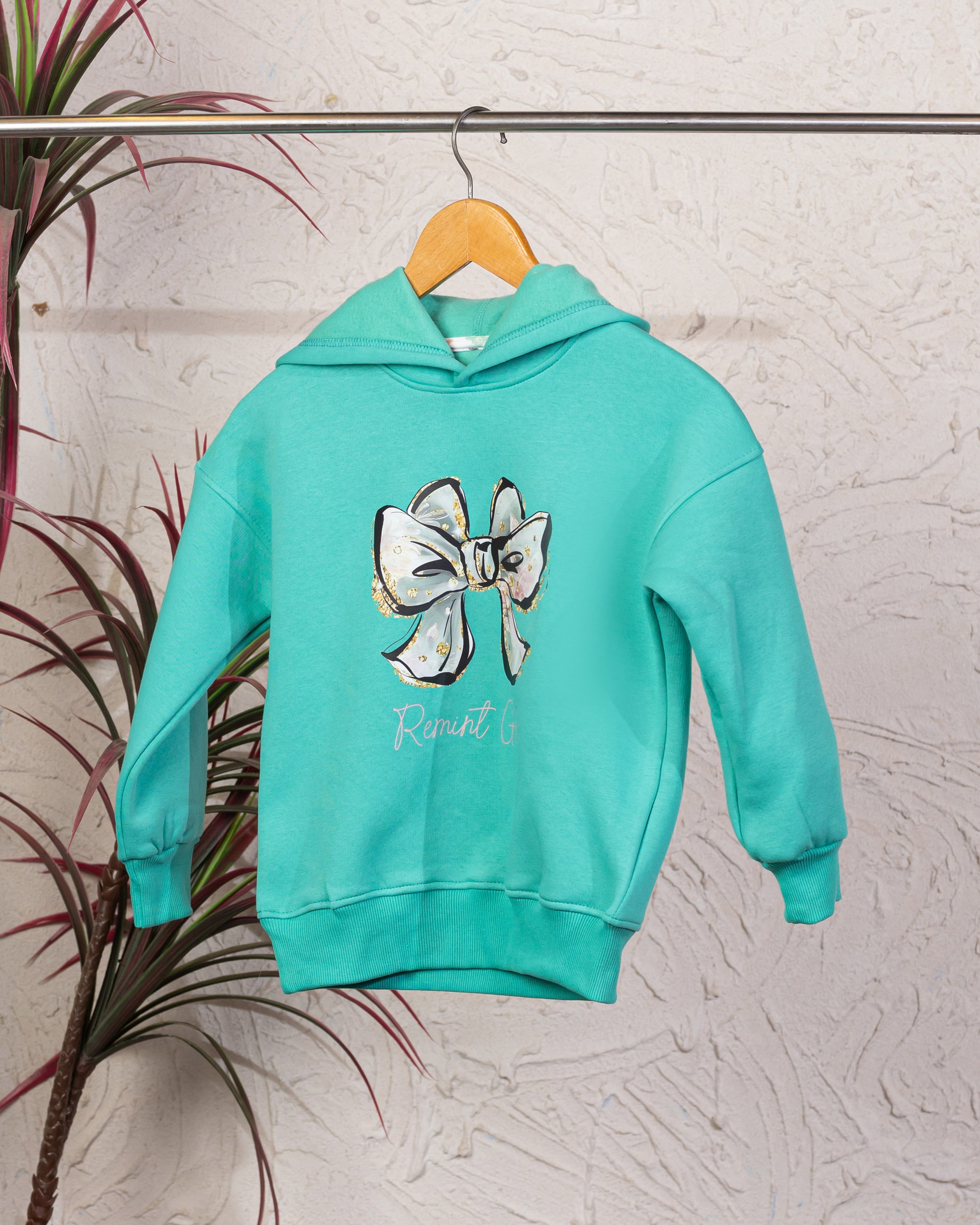 Cozy Graphic Hoodie | Teal - Remint Kids Fashion