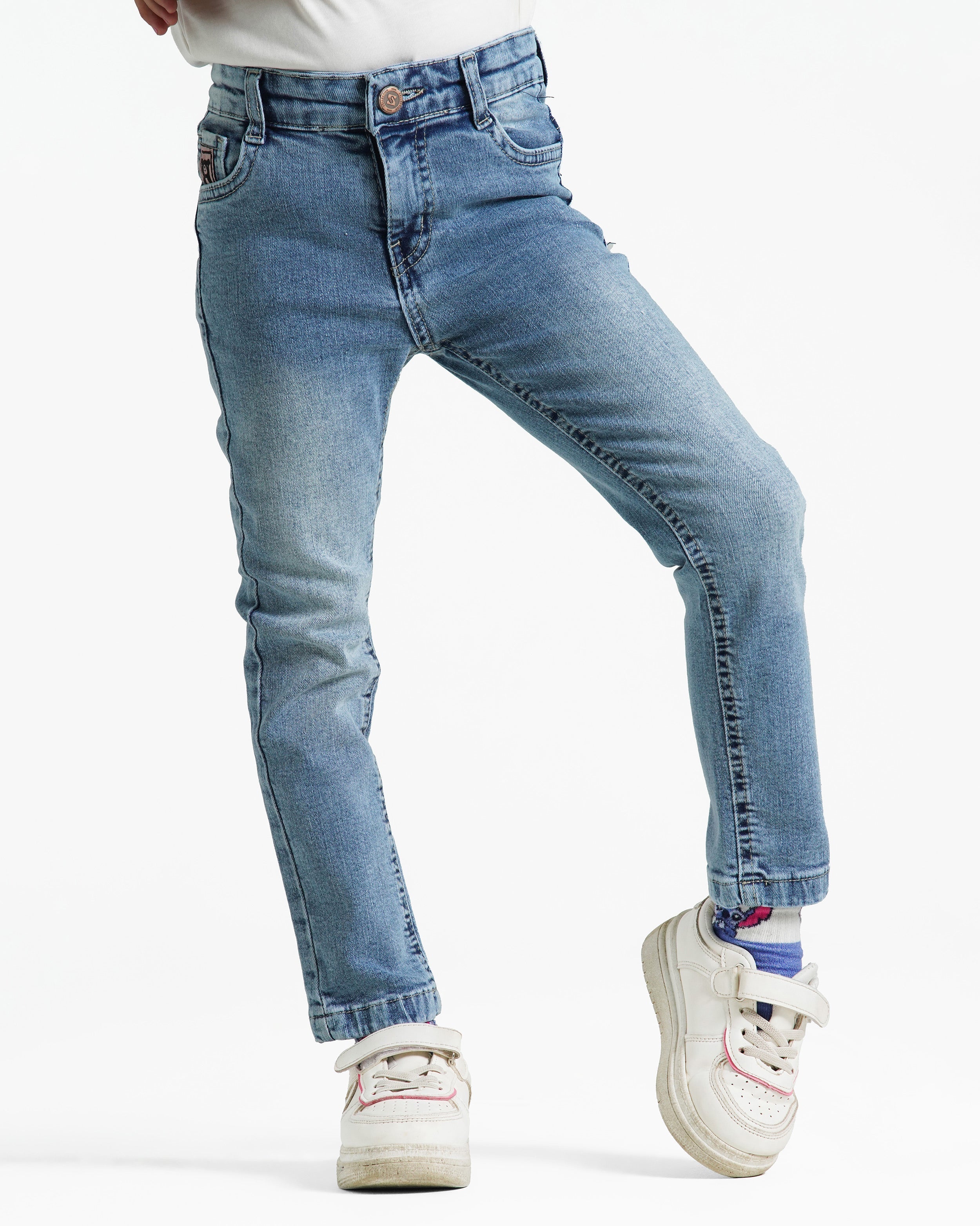Girls Skinny Fit Stretch Jeans | Light Wash - Remint Kids Fashion