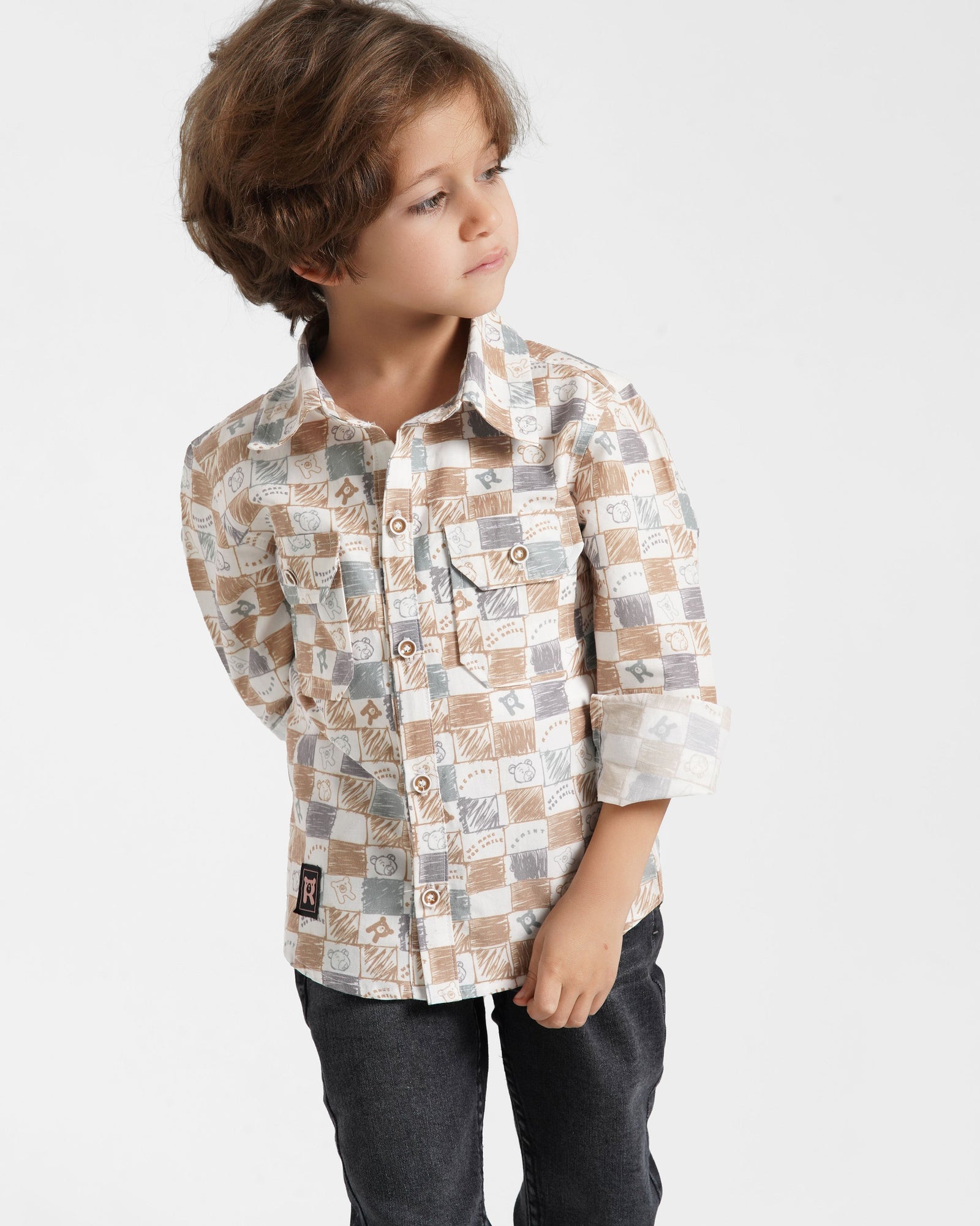 Boys Checkered Adventure Shirt | Patterned 901 - Remint Kids Fashion