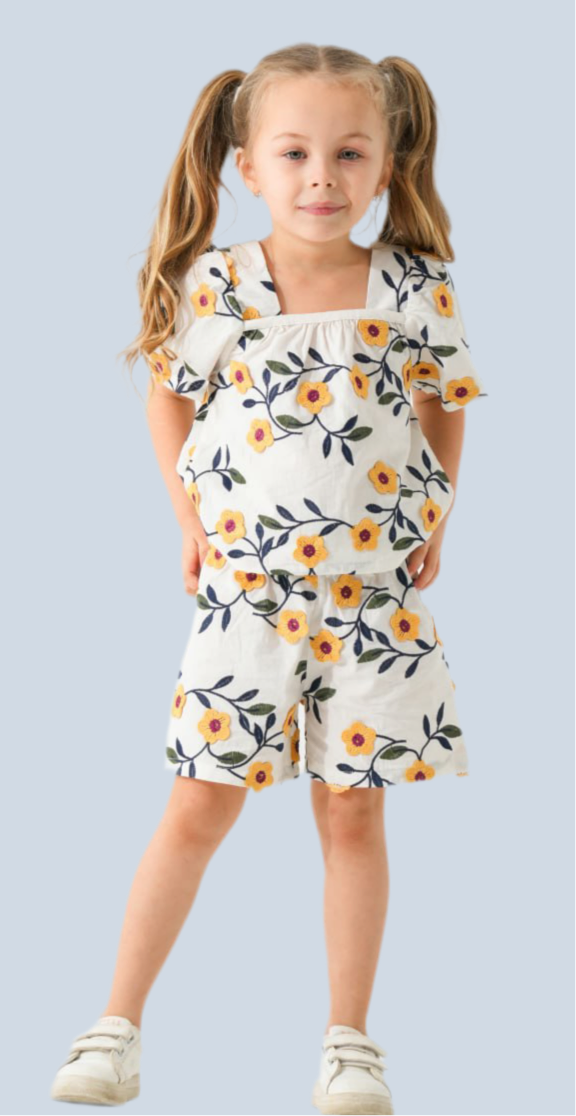 Girls Set 100% cotton (Patterned )